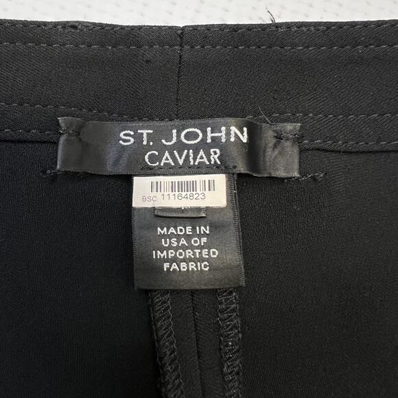 St John Caviar Pants Womens 6 Black Straight Leg Dress Career Work Made USA - Picture 8 of 11